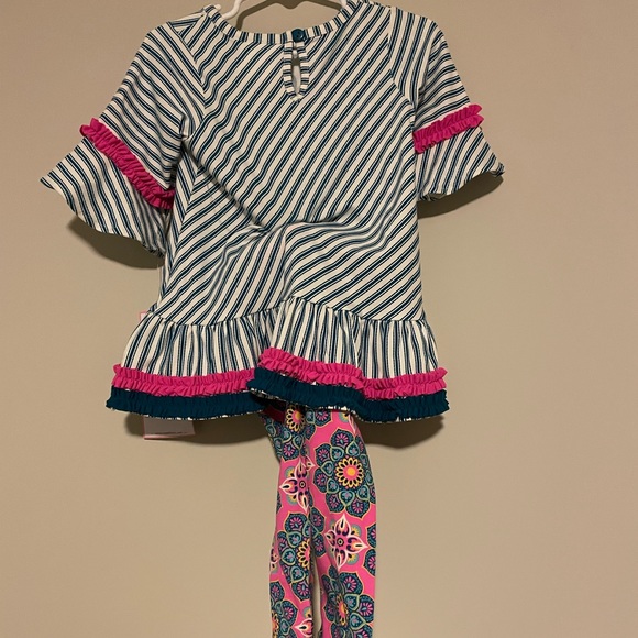 Girls Rare Editions Girls NWT Unicorn 24M 2 piece leggings and top - Picture 2 of 4